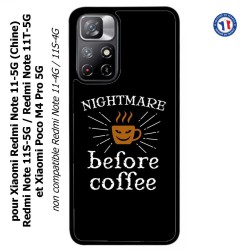 Coque pour Xiaomi Poco M4 Pro 5G Nightmare before Coffee - coque café