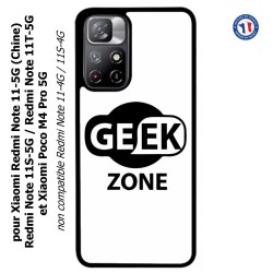 Coque pour Xiaomi Poco M4 Pro 5G Logo Geek Zone noir & blanc