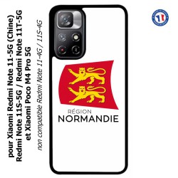 Coque pour Xiaomi Poco M4 Pro 5G Logo Normandie - Écusson Normandie - 2 léopards