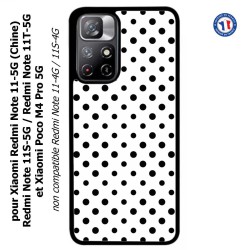 Coque pour Xiaomi Poco M4 Pro 5G motif géométrique pattern noir et blanc - ronds noirs