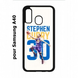 Coque noire pour Samsung Galaxy A40 Stephen Curry Basket NBA Golden State