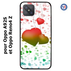 Coque pour Oppo A92S fond coeur amour love