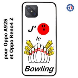 Coque pour Oppo A92S J'aime le Bowling