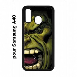 Coque noire pour Samsung Galaxy A40 Monstre Vert Hulk Hurlant