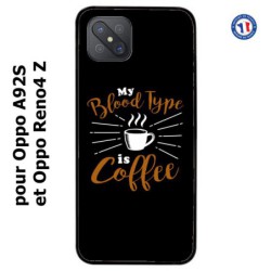 Coque pour Oppo A92S My Blood Type is Coffee - coque café