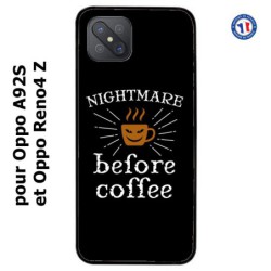 Coque pour Oppo A92S Nightmare before Coffee - coque café
