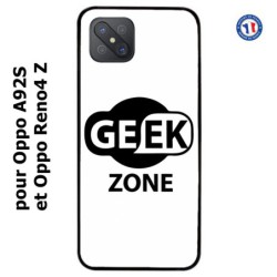 Coque pour Oppo A92S Logo Geek Zone noir & blanc