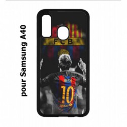 Coque noire pour Samsung Galaxy A40 Lionel Messi FC Barcelone Foot