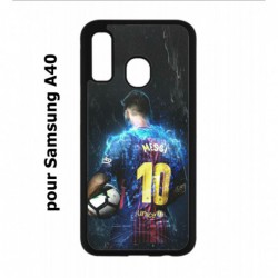 Coque noire pour Samsung Galaxy A40 Lionel Messi FC Barcelone Foot