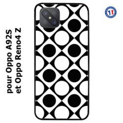 Coque pour Oppo Reno4 Z motif géométrique pattern noir et blanc - ronds et carrés
