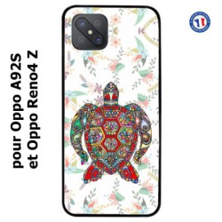 Coque pour Oppo A92S Tortue art floral