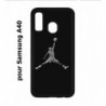 Coque noire pour Samsung Galaxy A40 Michael Jordan 23 shoot Chicago Bulls Basket
