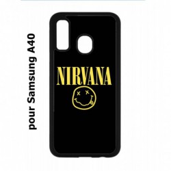 Coque noire pour Samsung Galaxy A40 Nirvana Musique