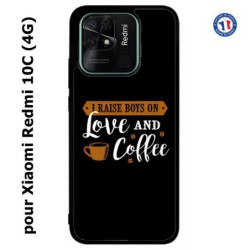 Coque pour Xiaomi Redmi 10C (4G) I raise boys on Love and Coffee - coque café