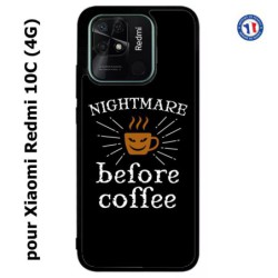 Coque pour Xiaomi Redmi 10C (4G) Nightmare before Coffee - coque café