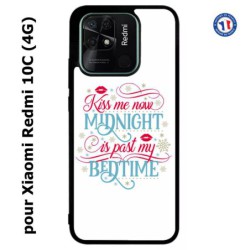 Coque pour Xiaomi Redmi 10C (4G) Kiss me now Midnight is past my Bedtime amour embrasse-moi