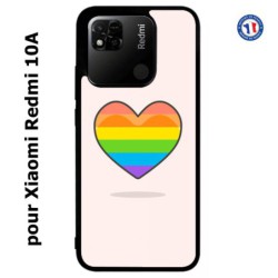 Coque pour Xiaomi Redmi 10A Rainbow hearth LGBT - couleur arc en ciel Coeur LGBT