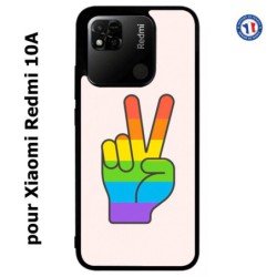 Coque pour Xiaomi Redmi 10A Rainbow Peace LGBT - couleur arc en ciel Main Victoire Paix LGBT