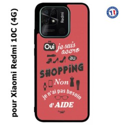 Coque pour Xiaomi Redmi 10C (4G) ProseCafé© coque Humour : OUI je suis accro au Shopping