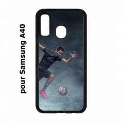 Coque noire pour Samsung Galaxy A40 Cristiano Ronaldo Juventus Turin Football course ballon