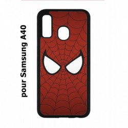 Coque noire pour Samsung Galaxy A40 les yeux de Spiderman - Spiderman Eyes - toile Spiderman