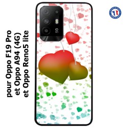Coque pour Oppo A94 (4G) fond coeur amour love