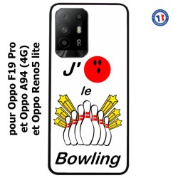 Coque pour Oppo Reno5 Lite J'aime le Bowling