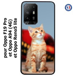 Coque pour Oppo A94 (4G) Adorable chat - chat robe cannelle