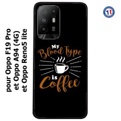 Coque pour Oppo Reno5 Lite My Blood Type is Coffee - coque café