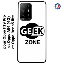 Coque pour Oppo A94 (4G) Logo Geek Zone noir & blanc
