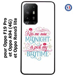 Coque pour Oppo Reno5 Lite Kiss me now Midnight is past my Bedtime amour embrasse-moi