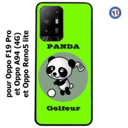 Coque pour Oppo A94 (4G) Panda golfeur - sport golf - panda mignon