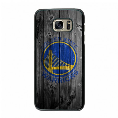 Coque noire pour Samsung S3 mini Stephen Curry emblème Golden State Warriors Basket fond bois