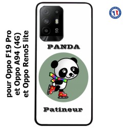 Coque pour Oppo A94 (4G) Panda patineur patineuse - sport patinage