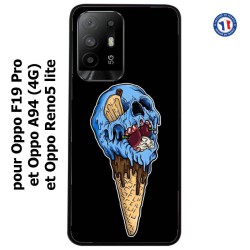 Coque pour Oppo A94 (4G) Ice Skull - Crâne Glace - Cône Crâne - skull art