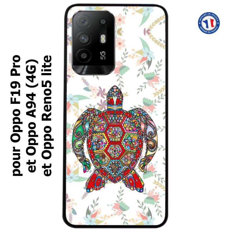 Coque pour Oppo A94 (4G) Tortue art floral