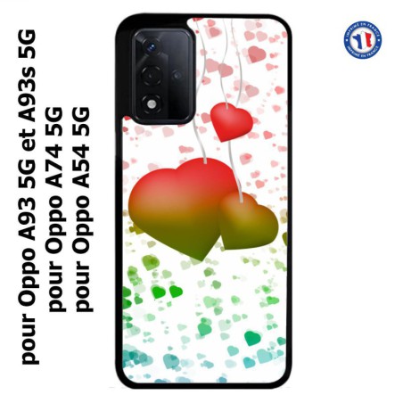 Coque pour Oppo A93 5G et Oppo A93s 5G fond coeur amour love