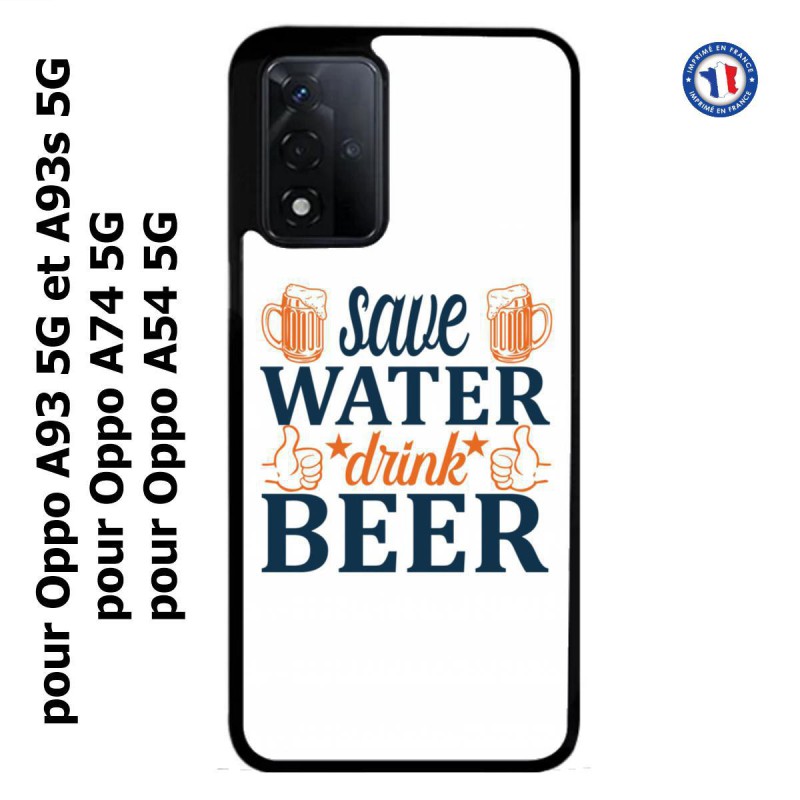 Coque pour Oppo A93 5G et Oppo A93s 5G Save Water Drink Beer Humour Bière