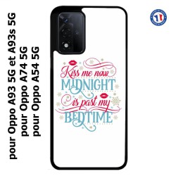 Coque pour Oppo A54 5G Kiss me now Midnight is past my Bedtime amour embrasse-moi