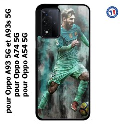 Coque pour Oppo A54 5G Lionel Messi FC Barcelone Foot vert-rouge-jaune