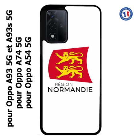 Coque pour Oppo A74 5G Logo Normandie - Écusson Normandie - 2 léopards