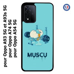 Coque pour Oppo A93 5G et Oppo A93s 5G Oeuf fait de la muscu - humour - omelette
