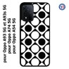 Coque pour Oppo A54 5G motif géométrique pattern noir et blanc - ronds et carrés