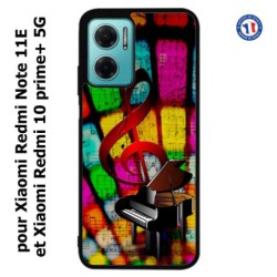 Coque pour Xiaomi Redmi Note 11E clé de sol piano - solfège - musique