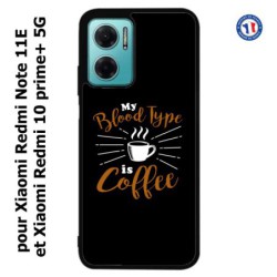 Coque pour Xiaomi Redmi Note 11E My Blood Type is Coffee - coque café