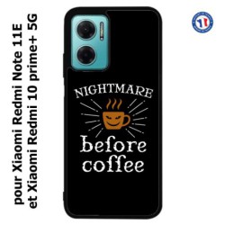 Coque pour Xiaomi Redmi Note 11E Nightmare before Coffee - coque café