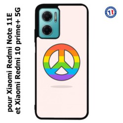 Coque pour Xiaomi Redmi 10 Prime PLUS 5G Peace and Love LGBT - couleur arc en ciel