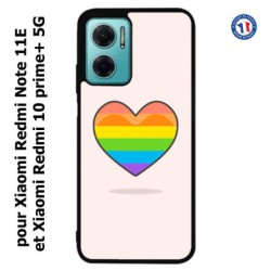 Coque pour Xiaomi Redmi Note 11E Rainbow hearth LGBT - couleur arc en ciel Coeur LGBT
