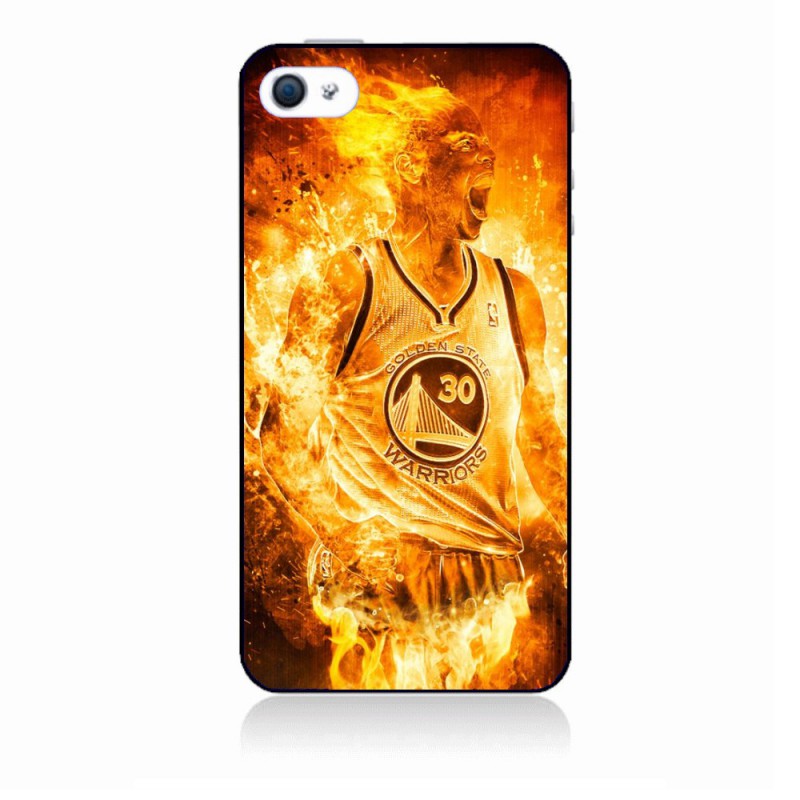 Coque noire pour IPHONE 4/4S Stephen Curry Golden State Warriors Basket - Curry en flamme