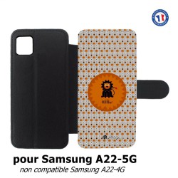 Etui cuir pour Samsung Galaxy A22 - 5G Petits Grains - Le lion fait ROOARrrr